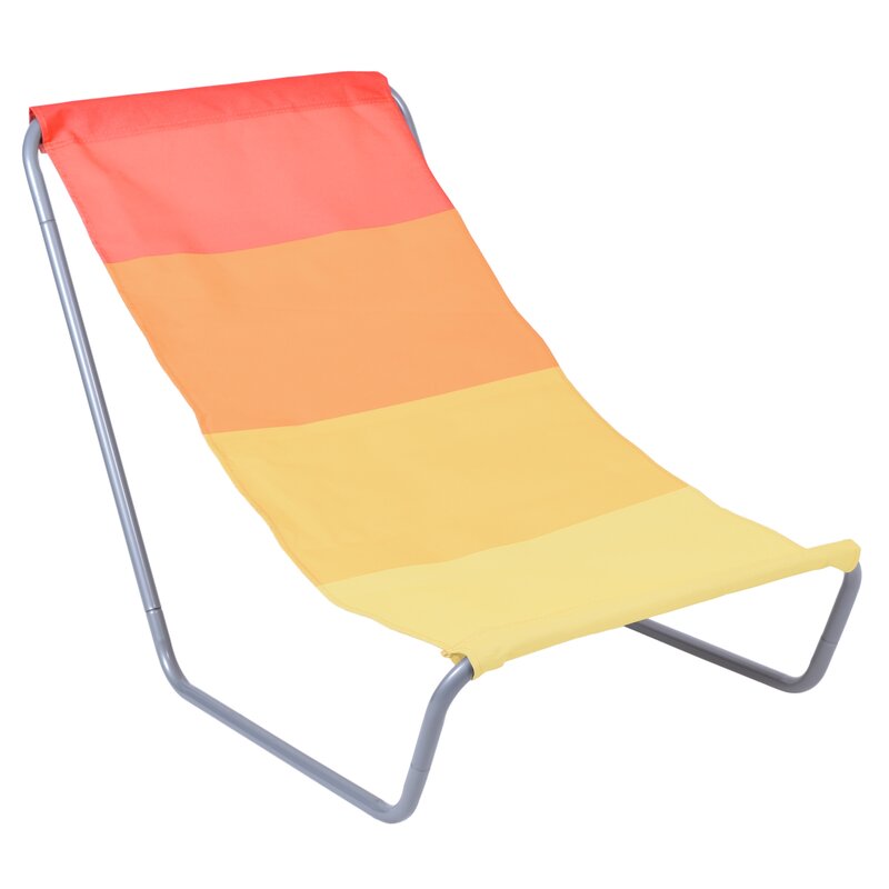 Leżak OUTDORIUM Olek Pomarańczowy pasy
