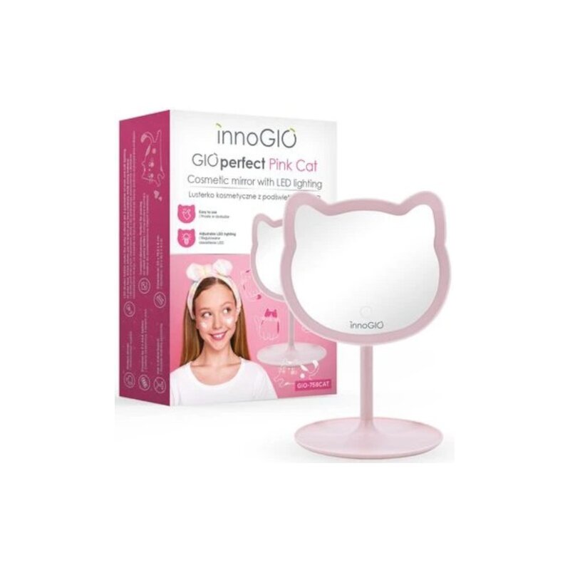 Lusterko kosmetyczne INNOGIO Gioperfect Różowy kotek
