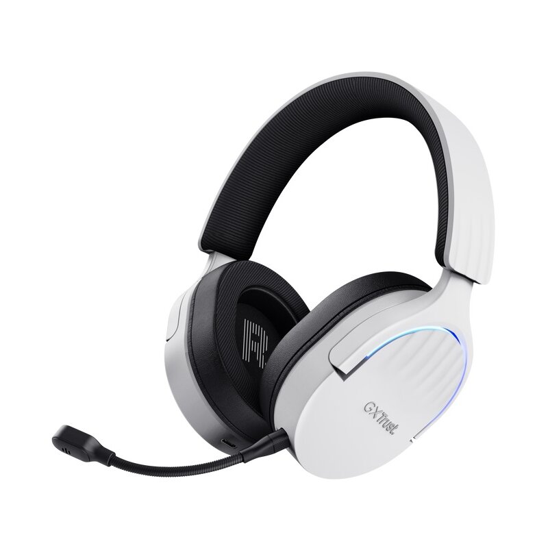 Słuchawki TRUST GXT 491W Fayzo Wireless, Nauszne RGB, Dźwięk przestrzenny Biało-czarny