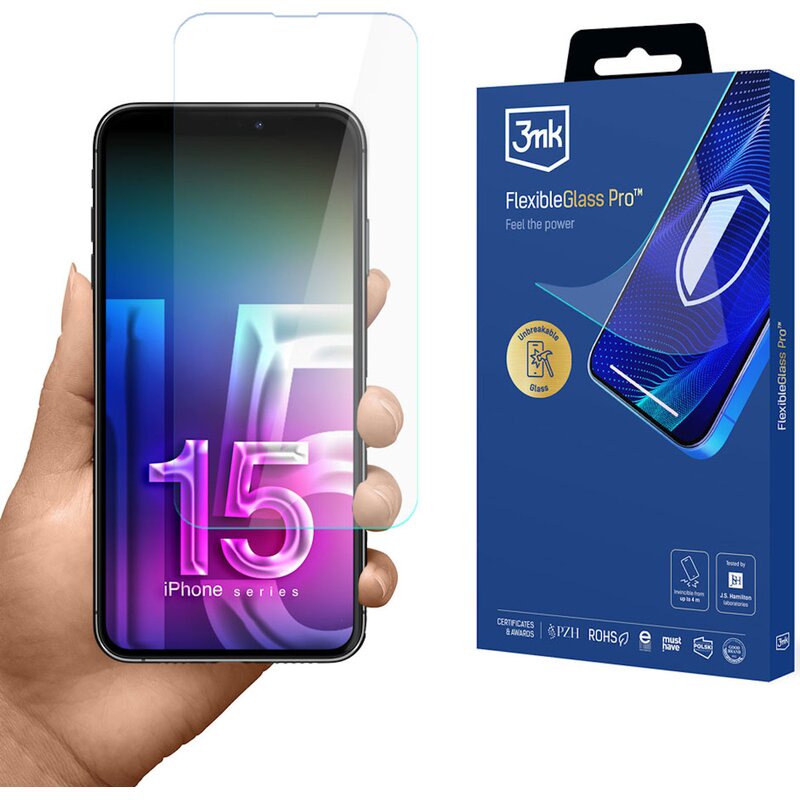 Szkło hybrydowe 3MK FlexibleGlass Pro do Apple iPhone 15 Plus