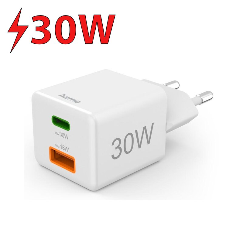 Hama mini 30W PD/QC Biały