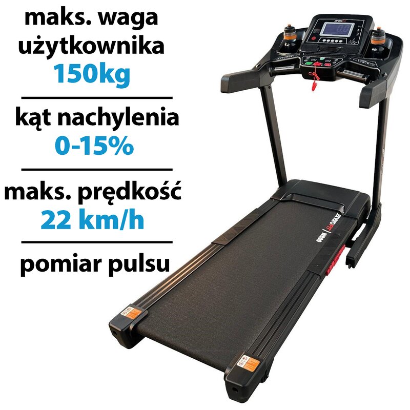 Bieżnia elektryczna ENERO FIT W800 1830W 22km/h