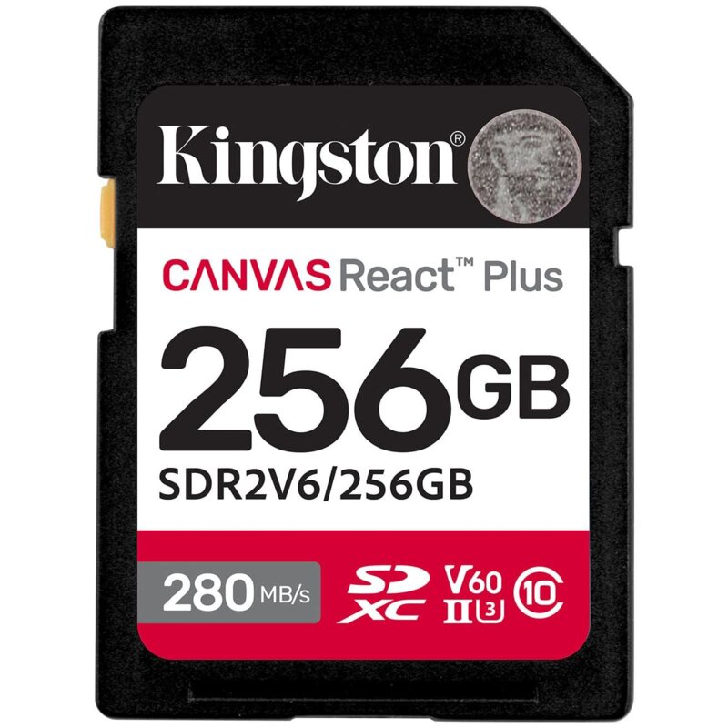 Kingston 256GB SDXC Canvas React Plus UHS-II V60 4K