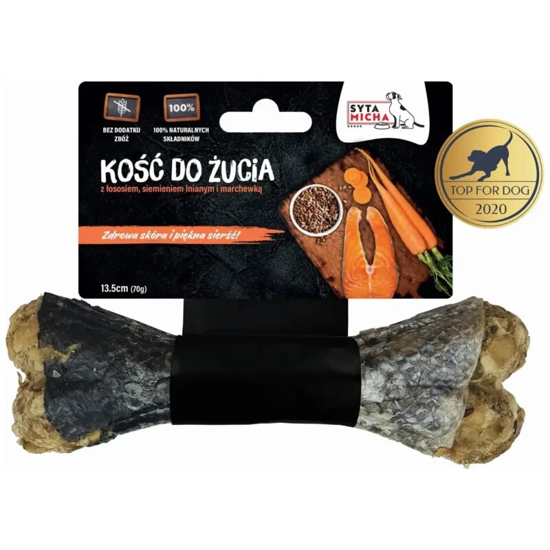 SYTA MICHA Kość do żucia na piękną sierść - gryzak dla psa - 13,5 cm