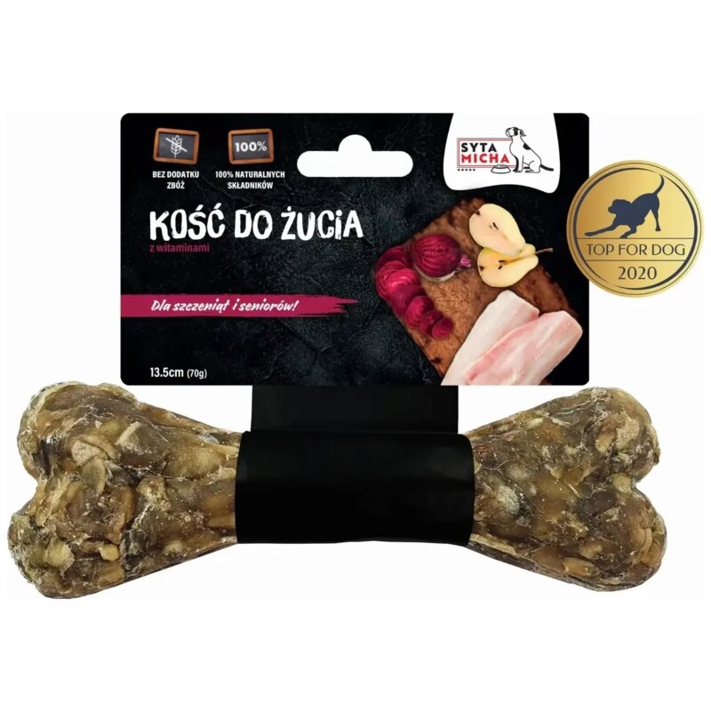 SYTA MICHA Kość do żucia dla szczeniąt i seniorów - gryzak dla psa - 13,5 cm