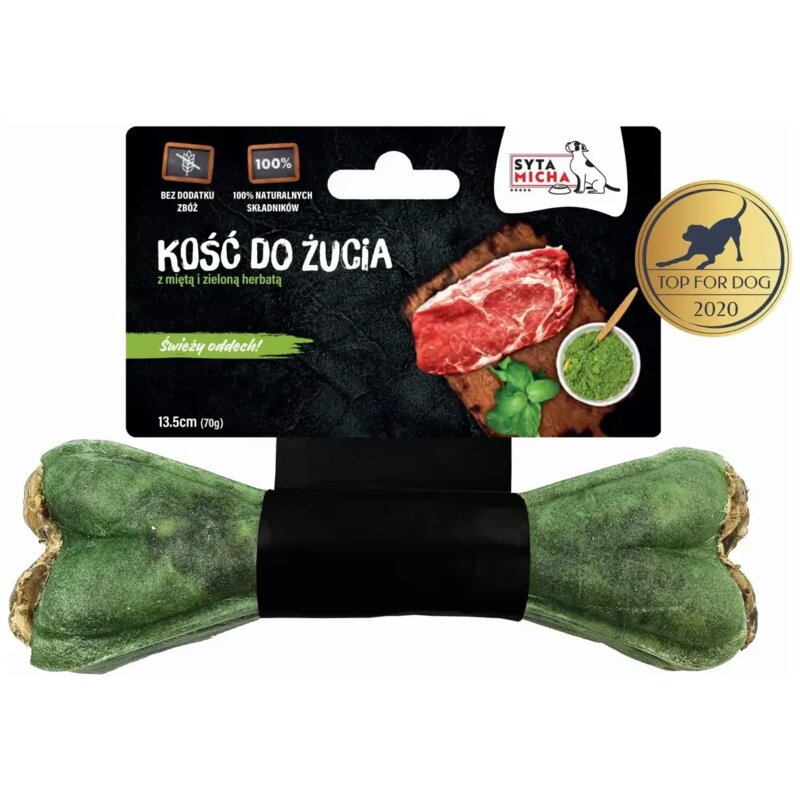 Przysmak dla psa SYTA MICHA Kość do żucia z miętą i zieloną herbatą 70 g