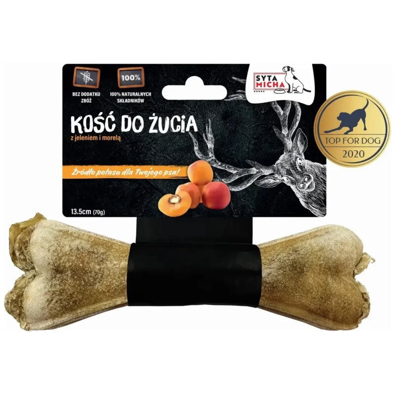 Przysmak dla psa SYTA MICHA Kość do żucia z jeleniem z morelą 70 g