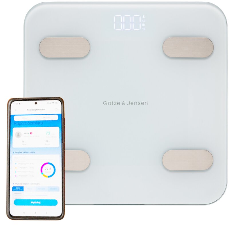 Waga łazienkowa GÖTZE & JENSEN Analizator BT BS700W Biały