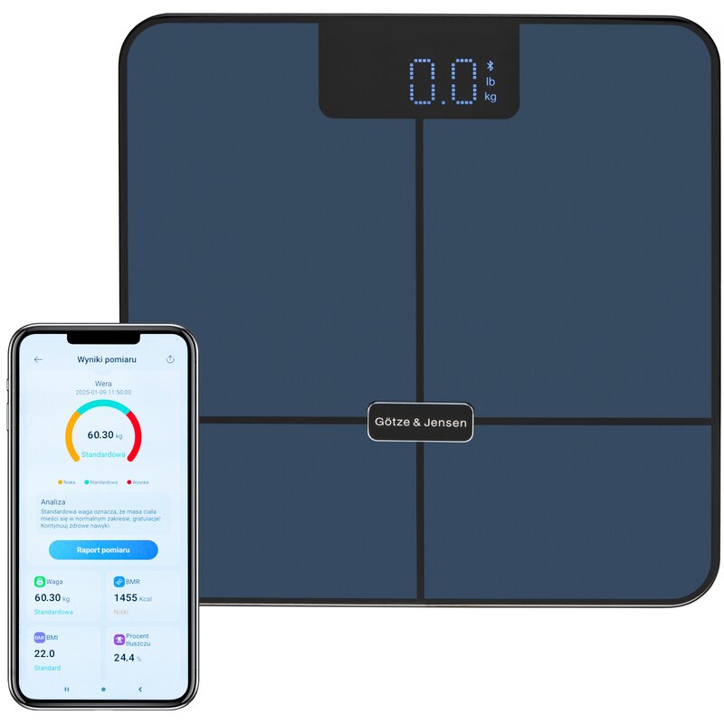 Waga łazienkowa GÖTZE & JENSEN Analizator BT BS910K Czarny