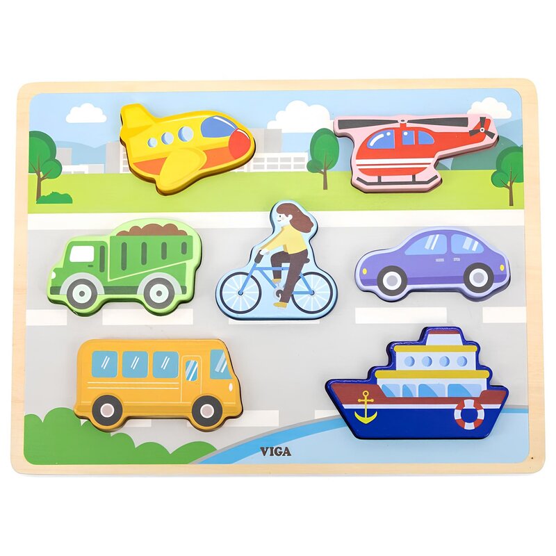 Układanka VIGA Na podkładce: Transport 44701 (7 elementów)