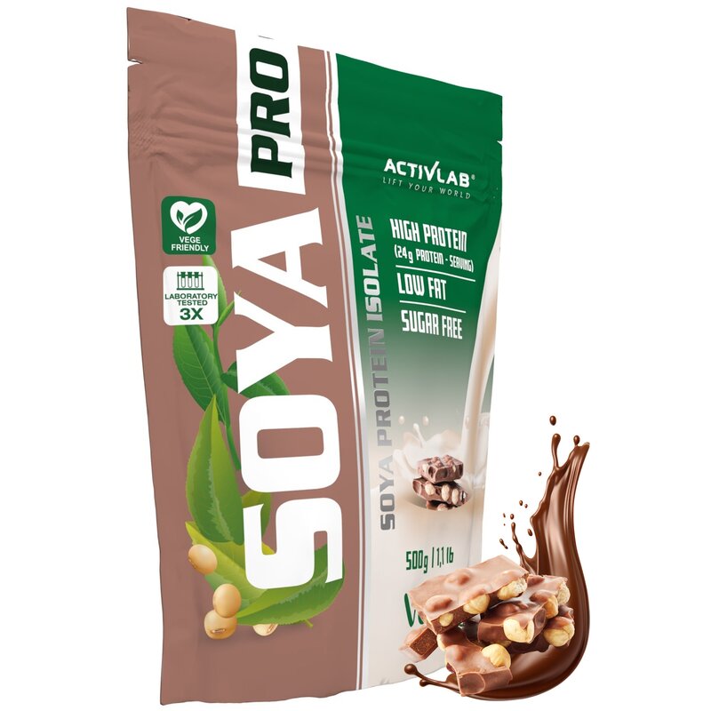 Odżywka białkowa ACTIVLAB Soya Pro Czekoladowo-orzechowy (500 g) Bez cukru i bez laktozy