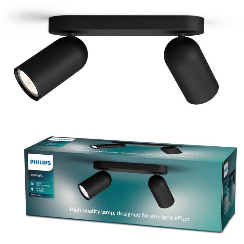 Lampa sufitowa punktowa PHILIPS Pongee 915005531001 Czarny