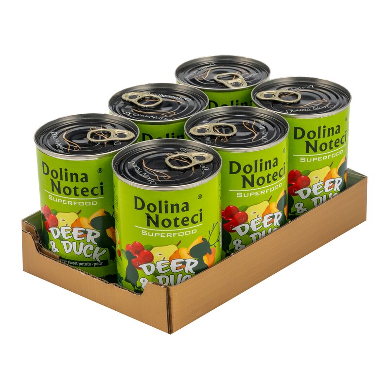 Karma dla psa DOLINA NOTECI Superfood z jeleniem i kaczką 6 x 400 g