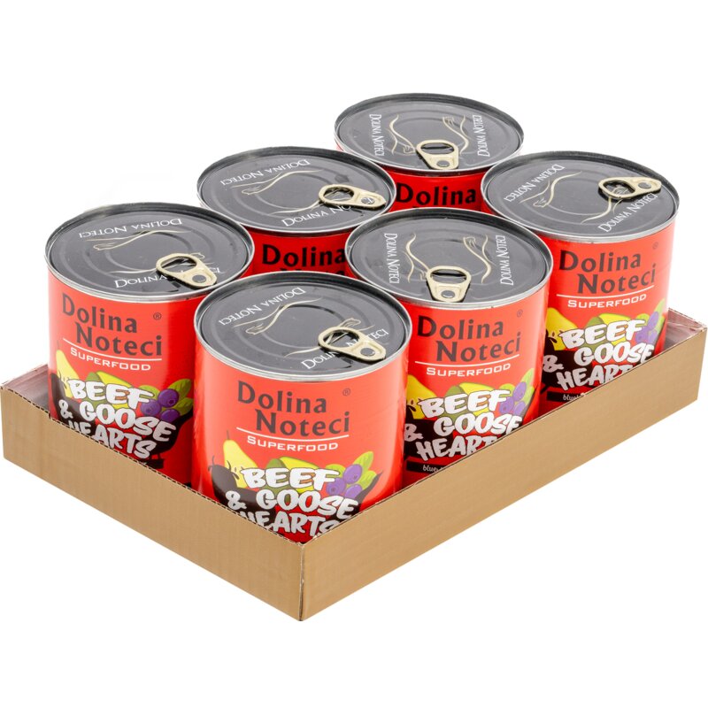 Karma dla psa DOLINA NOTECI Superfood z wołowiną i sercami gęsi 6 x 800 g