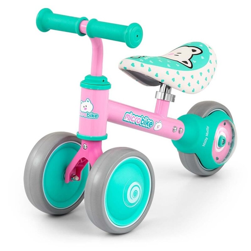 Jeździk MILLY MALLY Micro Plus Kot Zielono-różowy