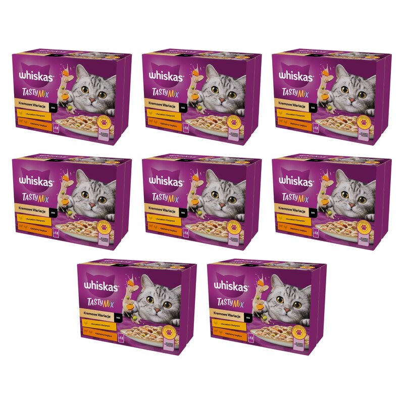 Karma dla kota WHISKAS Tasty Mix Kremowe Wariacje Mix smaków 96 x 85 g