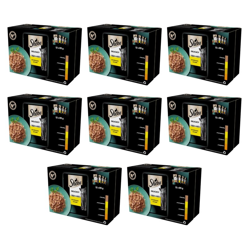 Karma dla kota SHEBA Delicacy in Jelly Smaki Drobiowe 96 x 85 g