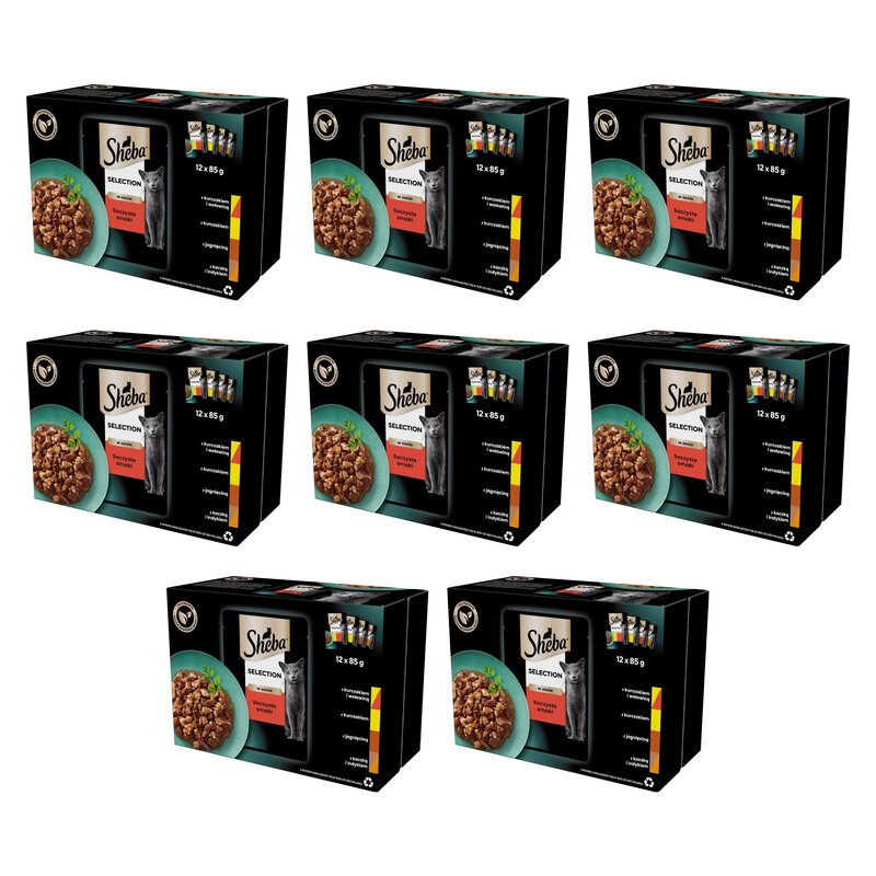 Karma dla kota SHEBA Selection In Sauce Mix smaków 96 x 85 g