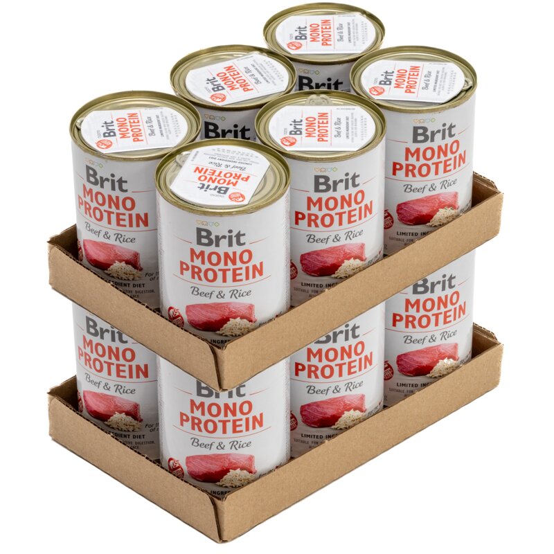 Karma dla psa BRIT Mono Protein Wołowina z ryżem 12 x 400 g