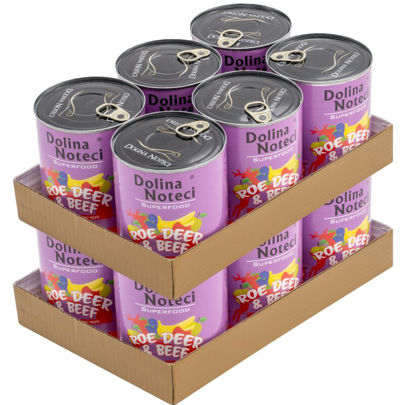 Karma dla psa DOLINA NOTECI Superfood z sarną i wołowiną 12 x 800 g