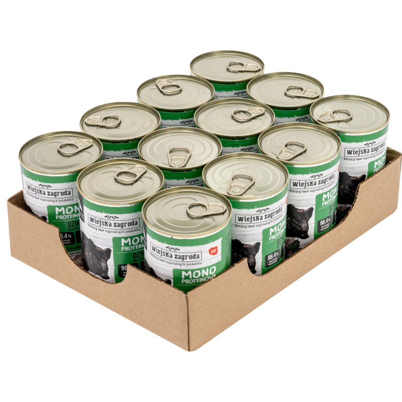 Karma dla psa WIEJSKA ZAGRODA Dzik 12 x 400 g
