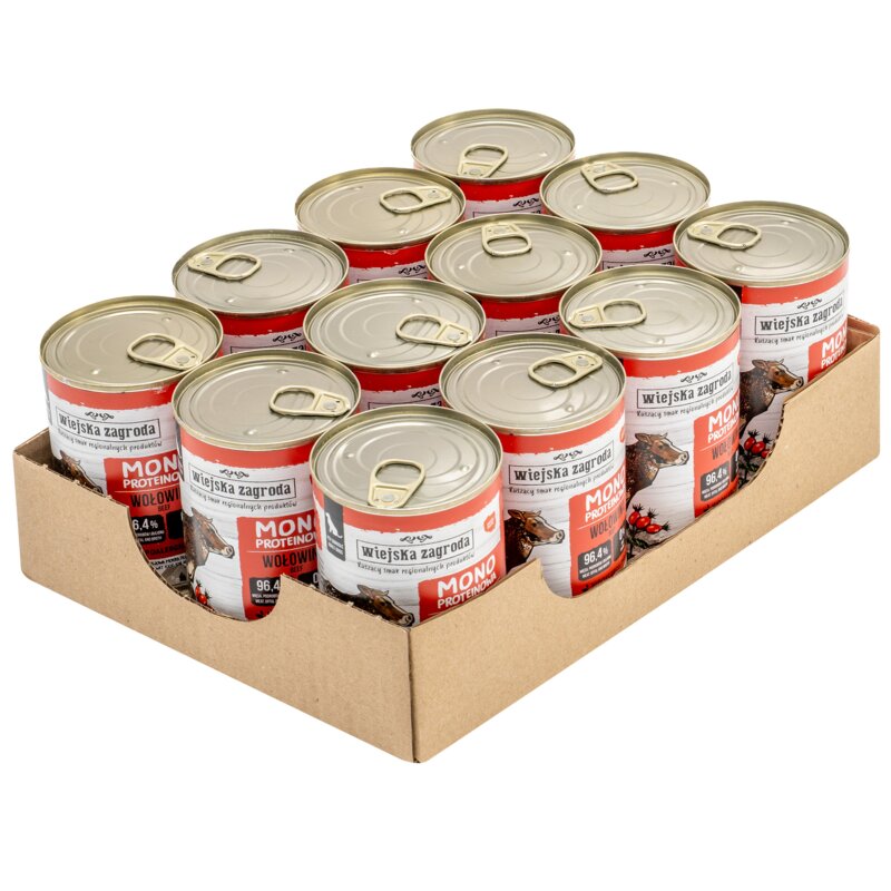 Karma dla psa WIEJSKA ZAGRODA Wołowina 12 x 400 g