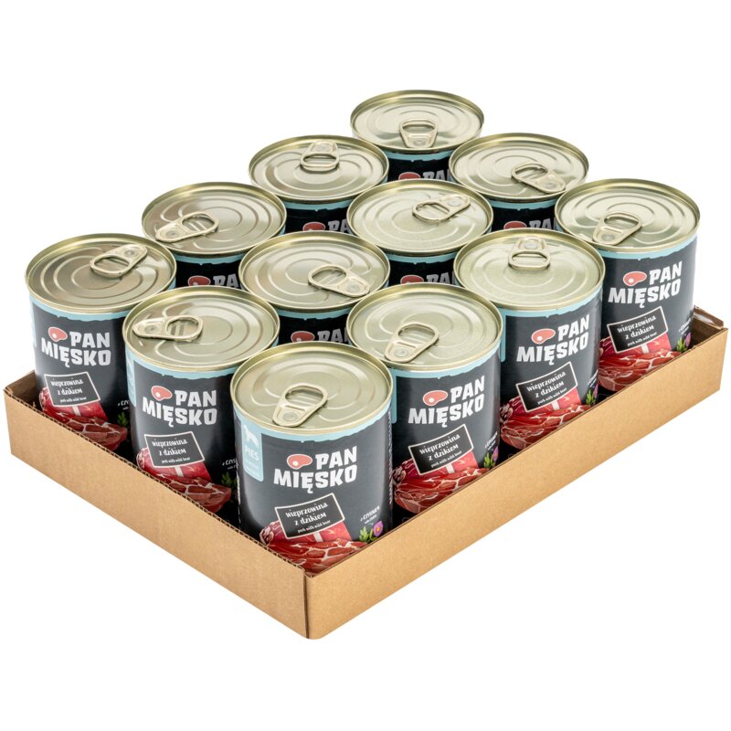 Karma dla psa PAN MIĘSKO Wieprzowina z dzikiem 12 x 400 g