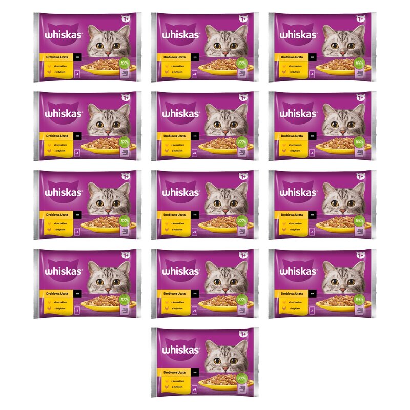 Karma dla kota WHISKAS Drobiowa Uczta (52 x 85 g)