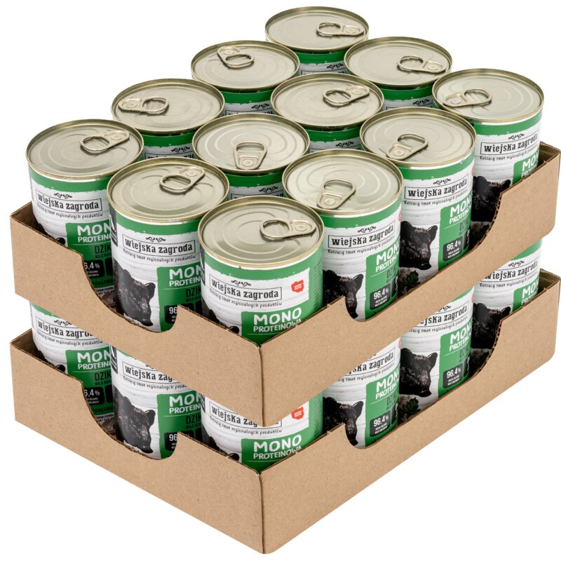 Karma dla psa WIEJSKA ZAGRODA Dzik 24 x 400 g