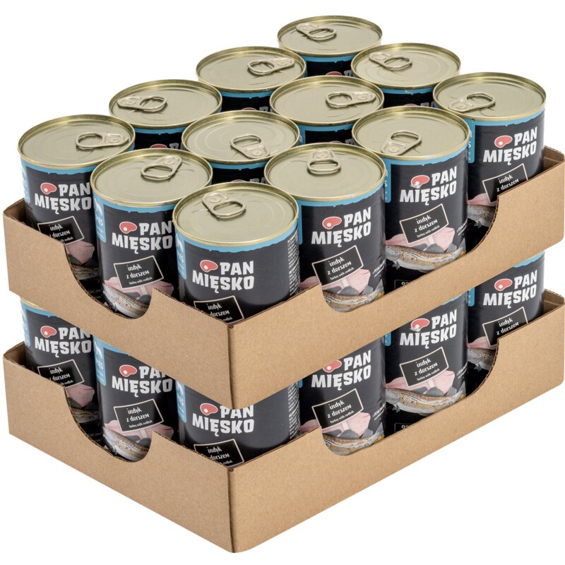 Karma dla psa PAN MIĘSKO Indyk z dorszem 24 x 400 g