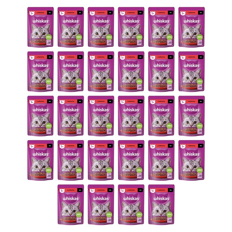Karma dla kota WHISKAS Wołowina w sosie 28 x 85 g