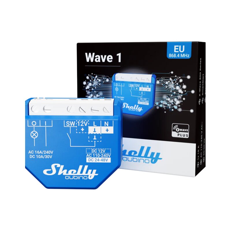 Inteligentny jednokanałowy przekaźnik Z-Wave Shelly Qubino Wave 1