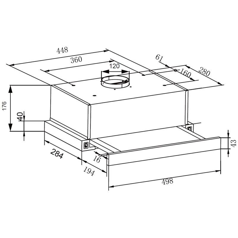 Amica OTP5234W teleskopowy 50 cm