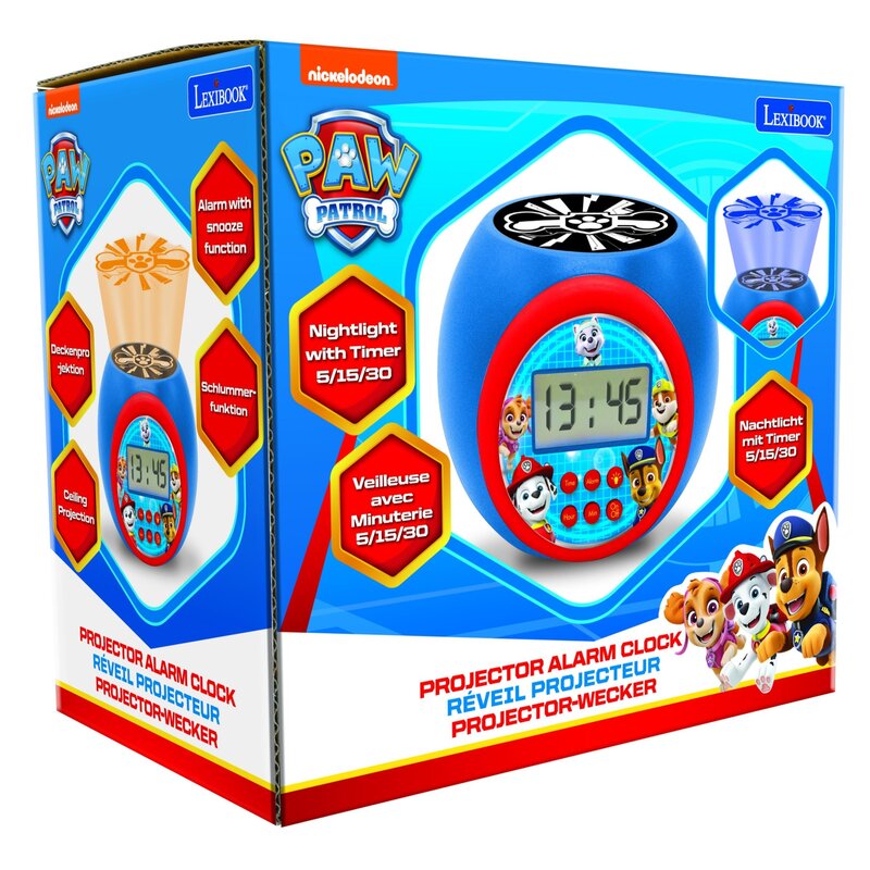 Zabawka budzik z projektorem LEXIBOOK Psi Patrol RL977PA