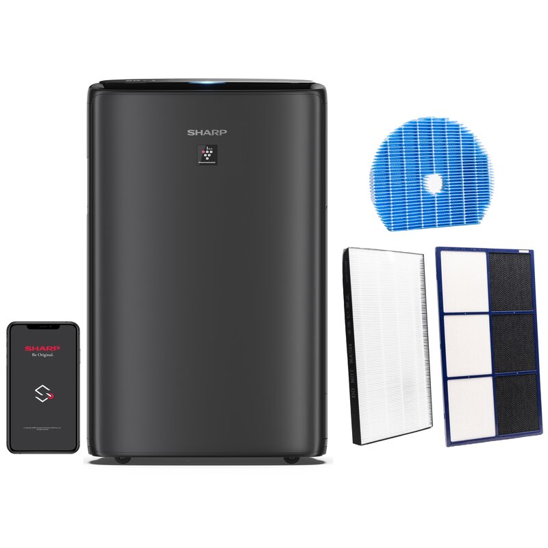 Oczyszczacz powietrza SHARP UA-KIN52E-H Plasmacluster Ion 25000 Czarny Wi‑Fi