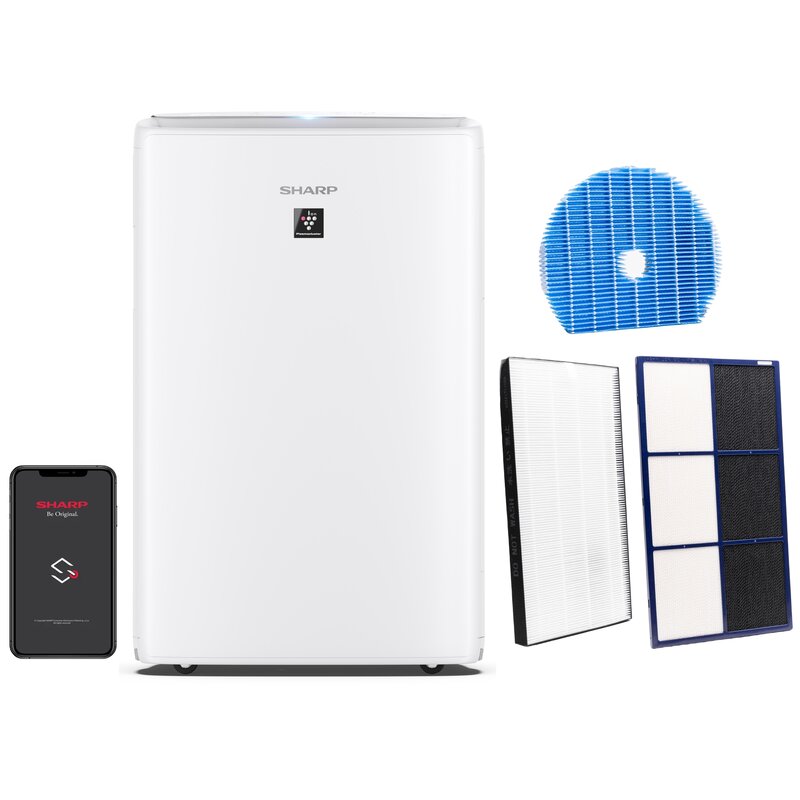 Oczyszczacz powietrza SHARP UA-KIN52E-W Plasmacluster Ion 25000 Biały Wi‑Fi
