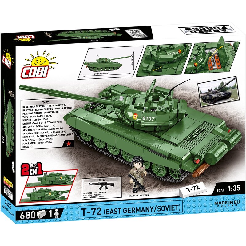 Klocki plastikowe COBI Armed Forces T-72 (East Germany/Soviet) COBI-2625