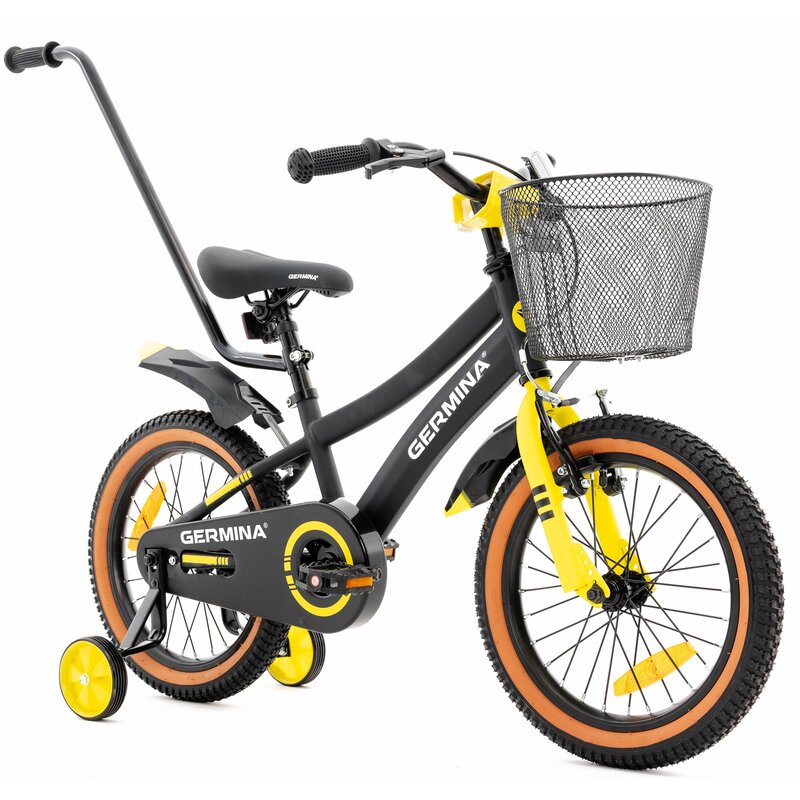 Rower dziecięcy GERMINA BMX 16 cali Czarny Wzrost: 100-120 cm Wiek: 4-6 lat
