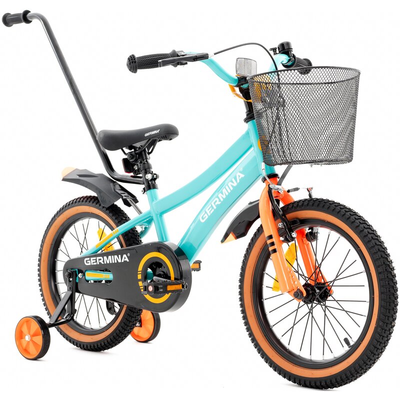 Rower dziecięcy GERMINA BMX 16 cali Turkusowy Wzrost: 100-120 cm Wiek: 4-6 lat