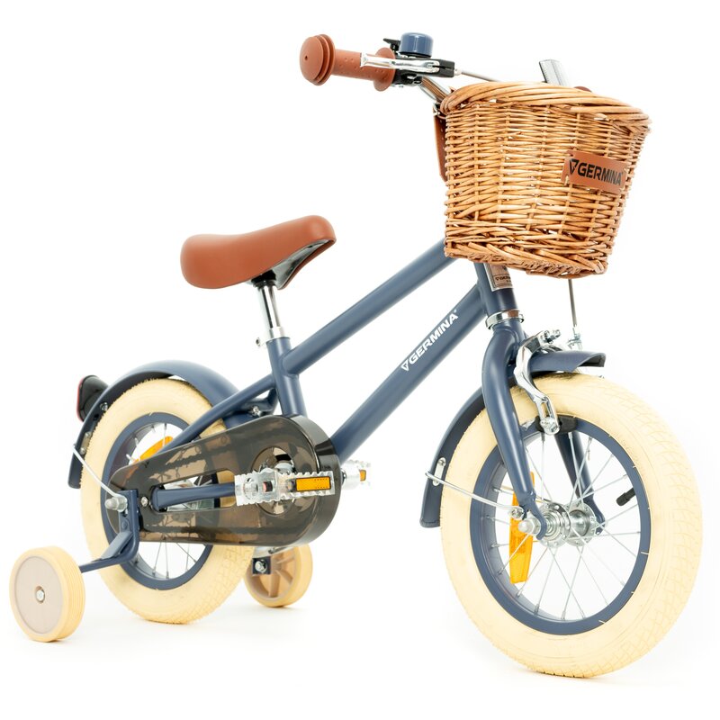 Rower dziecięcy GERMINA Vintage 12 cali dla chłopca Niebieski