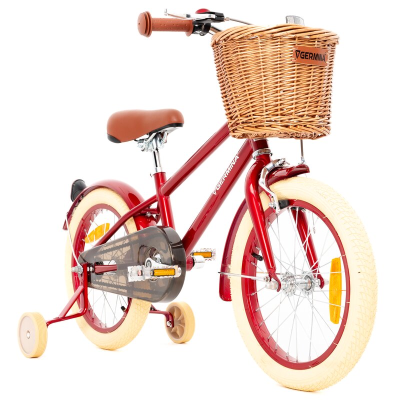 Rower dziecięcy GERMINA Vintage 16 cali dla chłopca Czerwony