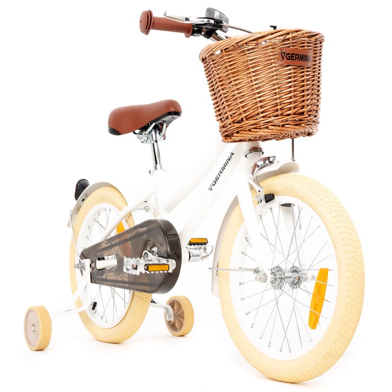 Rower dziecięcy GERMINA Vintage 16 cali dla dziewczynki Biały