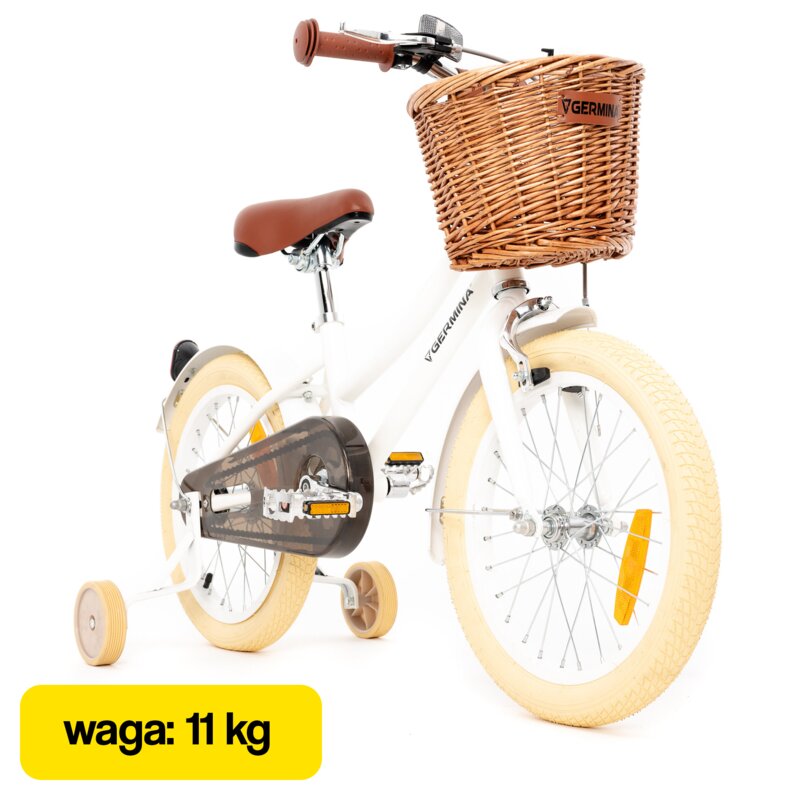 Rower dziecięcy GERMINA Vintage 16 cali Biały Wzrost: 100-120 cm Wiek: 4-6 lat