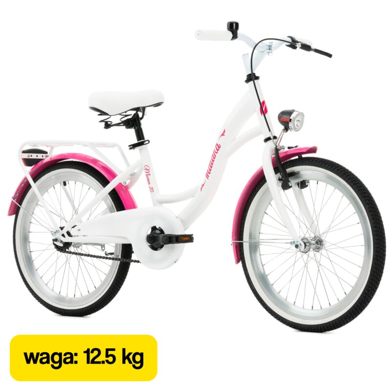 Rower dziecięcy INDIANA Moena 20 cali Biały Wzrost: 120-135 cm Wiek: 6-8 lat
