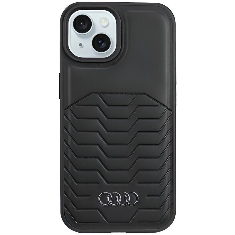 Etui AUDI Synthetic Leather MagSafe do Apple iPhone 14/15 Plus Czarny