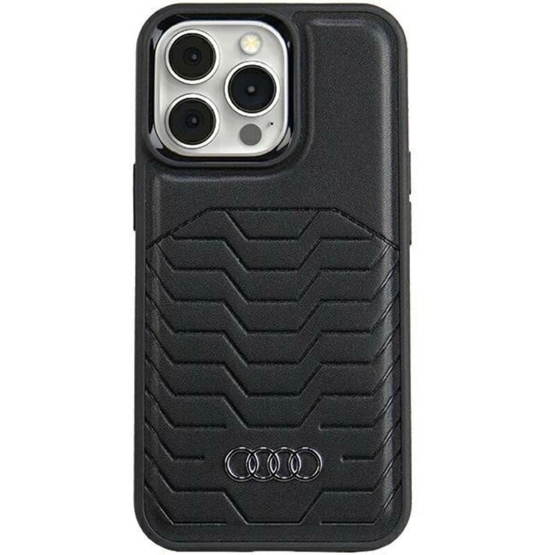 Etui AUDI Synthetic Leather MagSafe do Apple iPhone 15 Pro Czarny