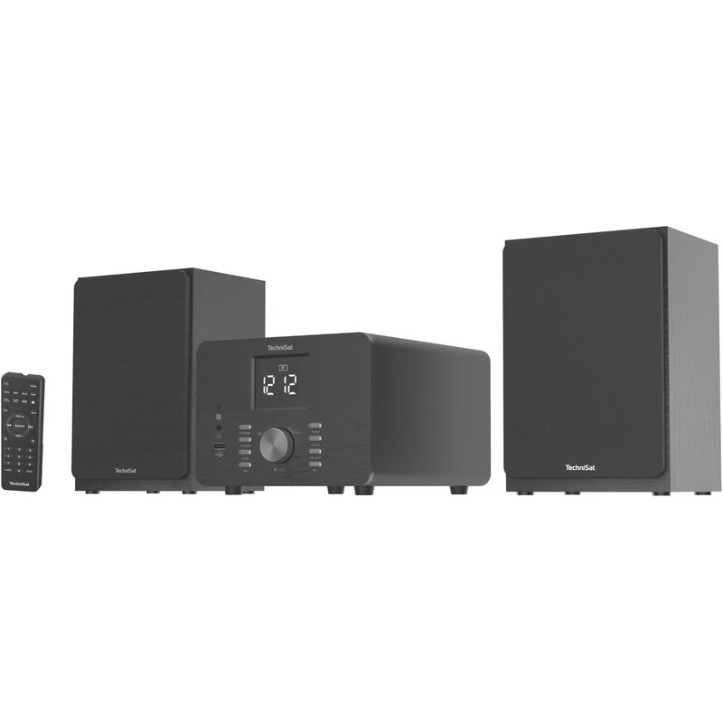 Wieża TECHNISAT Classic 700 Czarna, Odtw.CD, Bluetooth, Tuner FM z pamięcią stacji, Budzik, Wyjście słuchawkowe