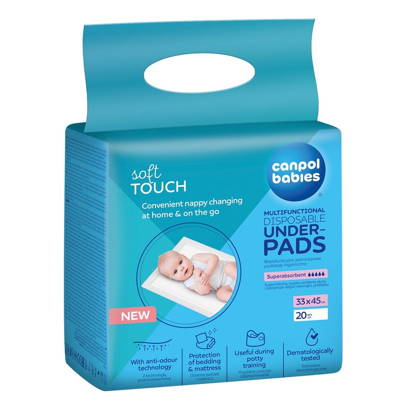 Podkłady higieniczne CANPOL BABIES 78/009 33 x 45 cm (20 szt.)
