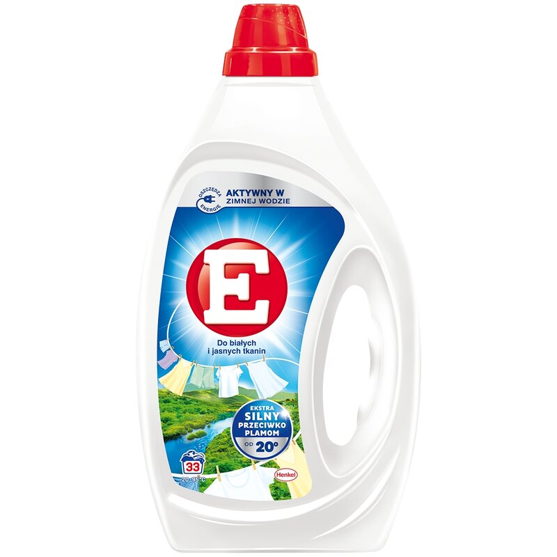 Żel do prania E Do białych i jasnych tkanin 1485 ml