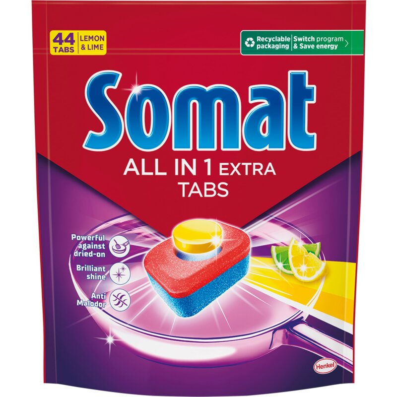 Tabletki do zmywarek SOMAT All in One Extra Lemon - 44 szt.
